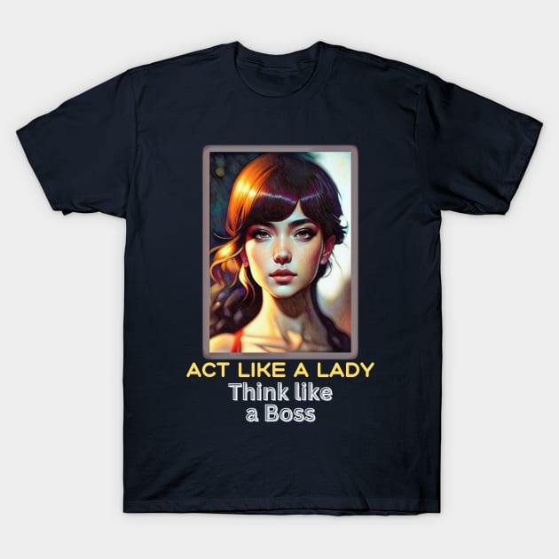 Act like a Lady, think like a Boss (pretty girl) T-Shirt by PersianFMts